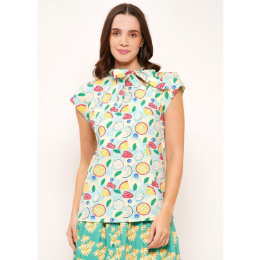 The Anna lemonade print blouse