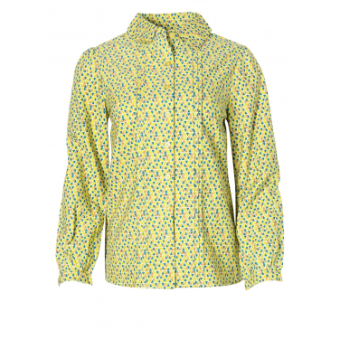 Pleated Triangle Print Blouse