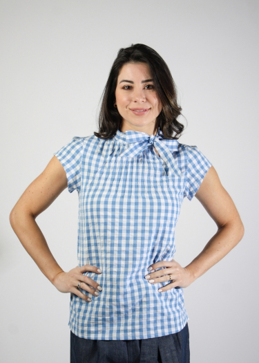 The Anna check pattern blouse