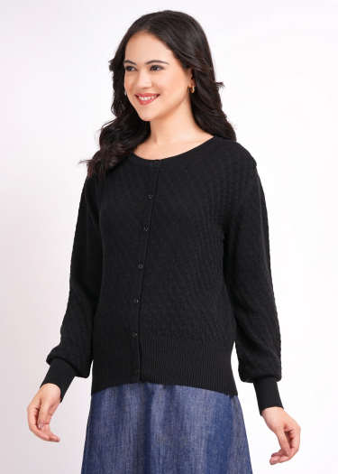 Fine-Knit pointelle Cardigan