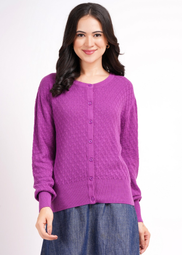 Fine-Knit pointelle Cardigan