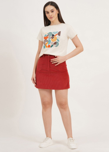 High Waist Corduroy Mini Skirt