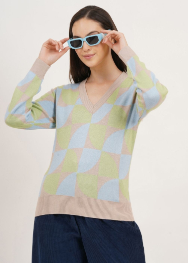 V-Neck Long Sleeves Knit