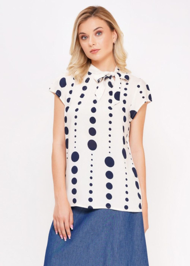 Anna abstract polka print top