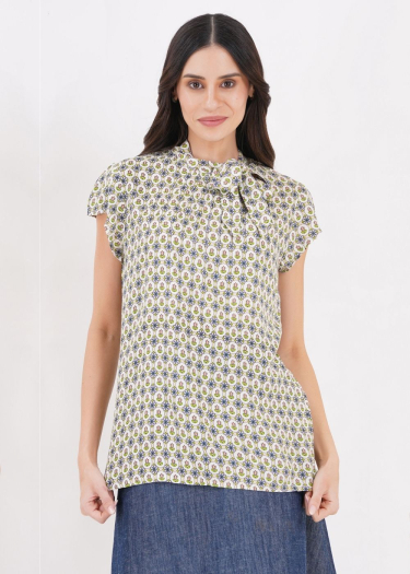 Anna geo floral print top