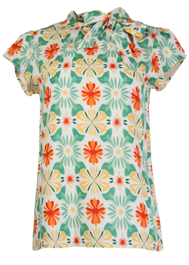 Anna tiki floral print top