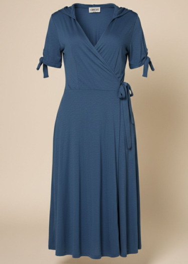Cora cotton slub wrap dress