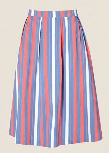 Dani stripe print pleated skirt