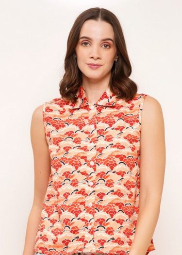 Gwen sleeveless ditsy shirt