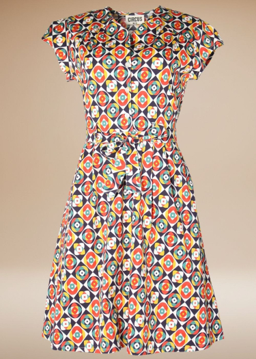Ingrid geo cube print Dress