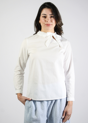 Long Sleeve neck tie blouse