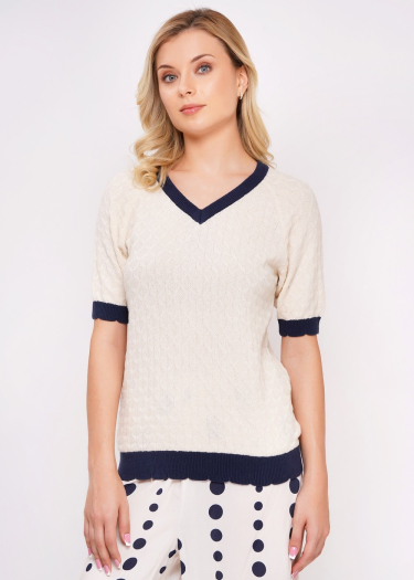 Maeve V-neck knit top