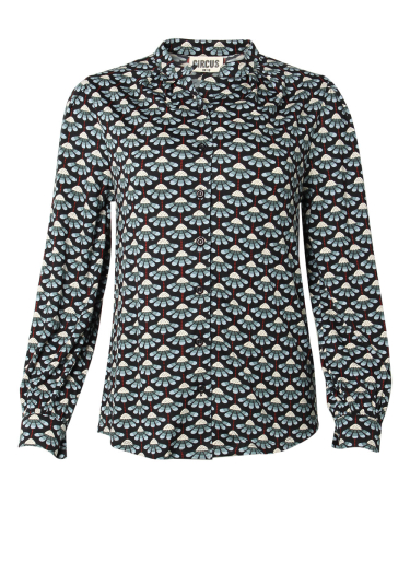 Mandarin Collar Printed Shirt