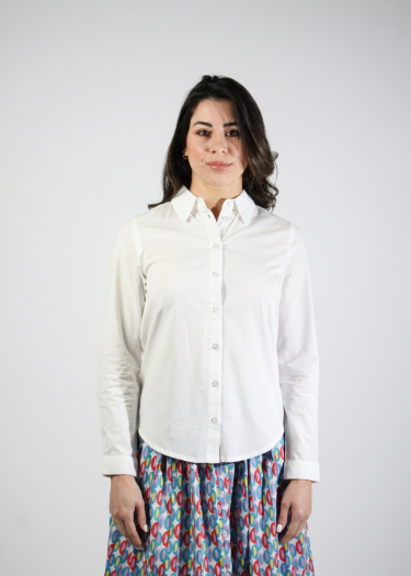 Olive blouse in cotton poplin