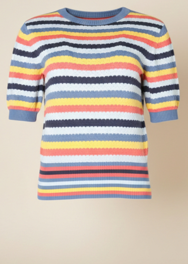 Short sleeve striped knit