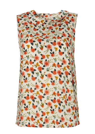 Sleeveless floral shirt