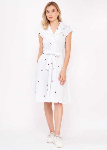 The Ava berry embroidery dress