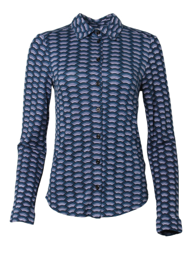The Olive Geo Wave Print Shirt