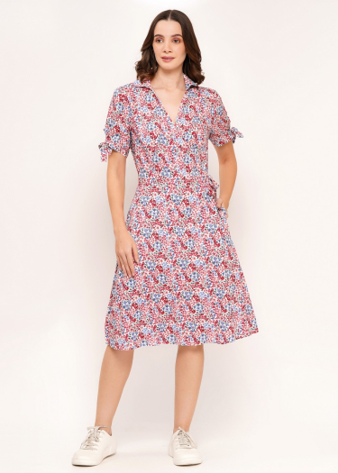Sustainable Rayon Floral Wrap Dress