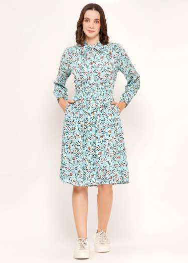 Sustainable Rayon Midi Floral Dress