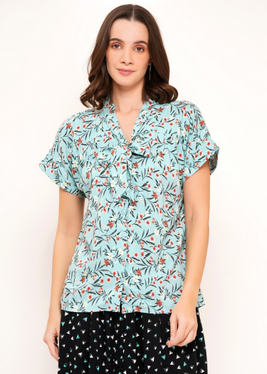 Tie-Neck Sustainable Viscose Blouse