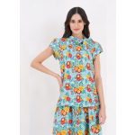 The Anna dahlia print blouse