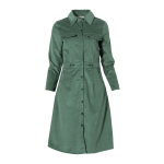 Cord Shirt Midi Dress