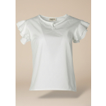 Doby textured flutter sleeve top