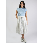 Full pleated skirt with belt