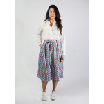 Full pleated skirt with belt