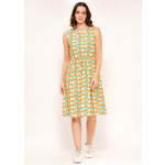 Geo print flutter sleeve sun dress