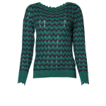 Long Sleeve Chevron Scalloped Knit