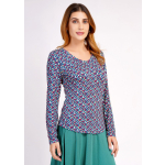 Long sleeve geo pattern top