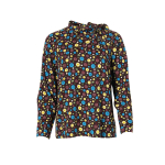 Neck tie blouse abstract print