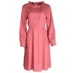Ruffle neck tea dress in viscose