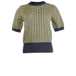 Short sleeve check knit