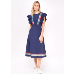 Sasha embroidered Flutter Sleeve Dr