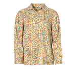 Pleated Windmill Print Blouse